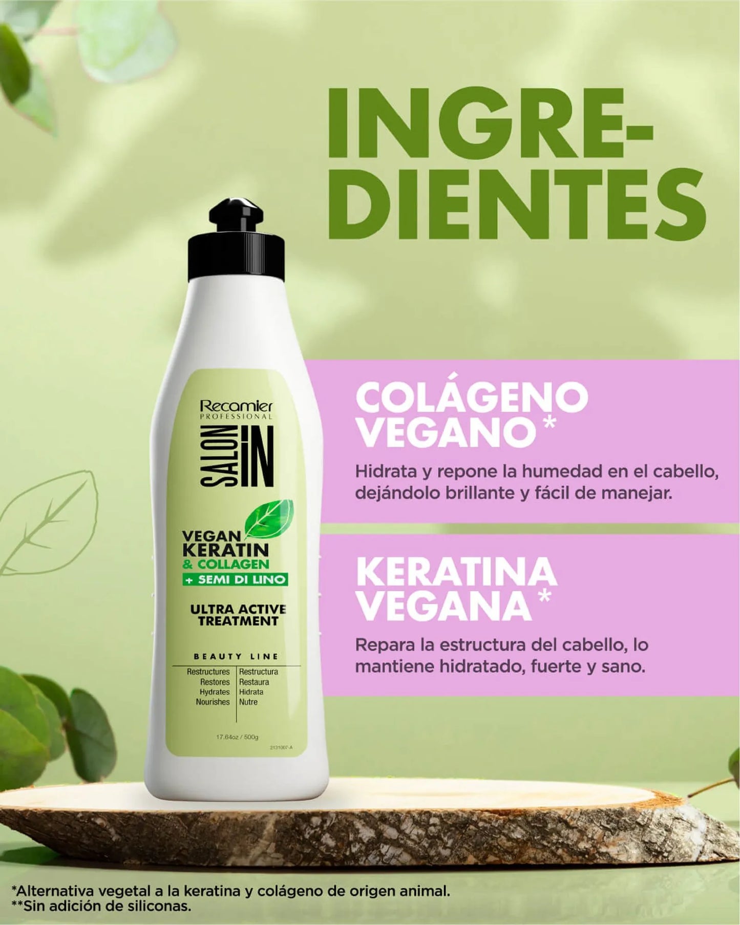 TRATAMIENTO VEGAN KERATIN COLLAGEN ULTRACTIVE 500ML