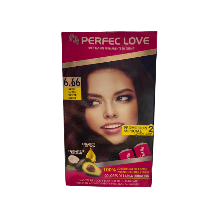 TINTE PERFEC LOVE DOS TUBO RUBIO COBRE 6.66
