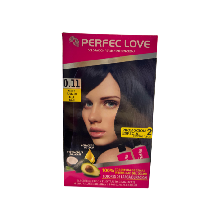 TINTE PERFEC LOVE DOS TUBO NEGRO AZULADO 0.11