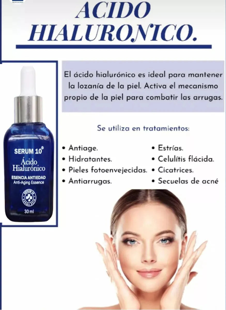 Serum 10 Ácido Hialurónico Antiedad Repair Essence 30 Ml Seca Día/noche