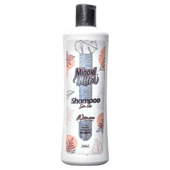 Shampoo Mujer Sin Sal Minoxiultra – Con Biotina, Colágeno y Minoxidil para un Cabello Radiante