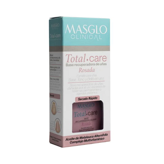 BASE MASGLO CLINICAL TOTAL CARE - BASE RECUPERADORA DE UÑAS MALTRATADAS 13.5 ML - GAMA ROSADA