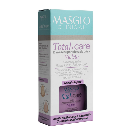 BASE MASGLO CLINICAL TOTAL CARE - BASE RECUPERADORA DE UÑAS MALTRATADAS 13.5 ML - GAMA VIOLETA