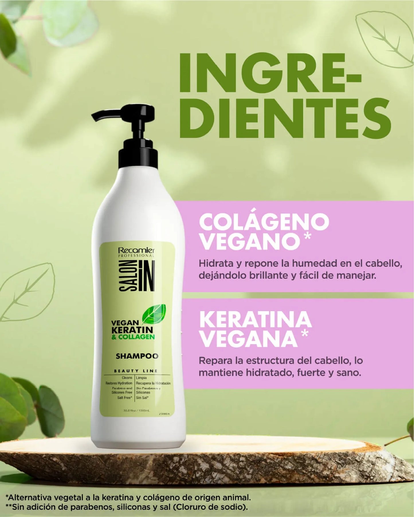 SHAMPOO VEGAN KERATIN COLLAGEN X 1000 ML