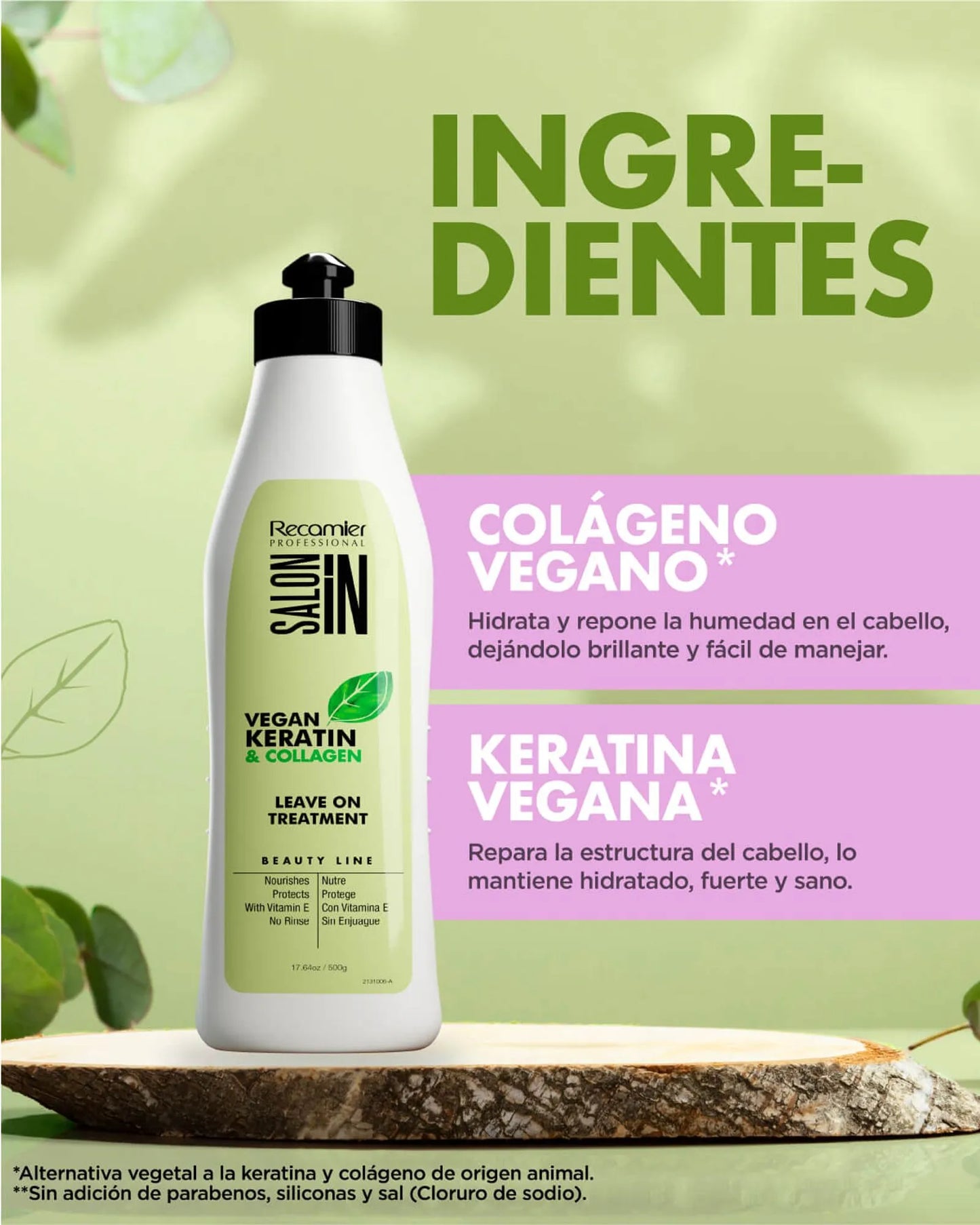 TRATAMIENTO VEGAN KERATIN COLLAGEN LEAVEON 500 ML