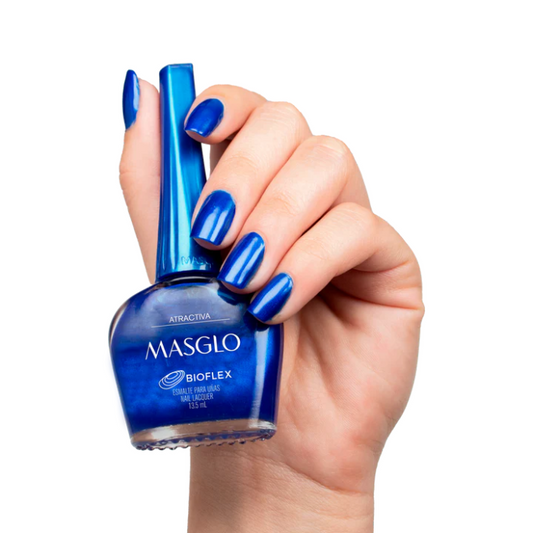 ATRACTIVA - ESMALTE TRADICIONAL PERLADO MASGLO 13,5 ML - GAMA AZUL