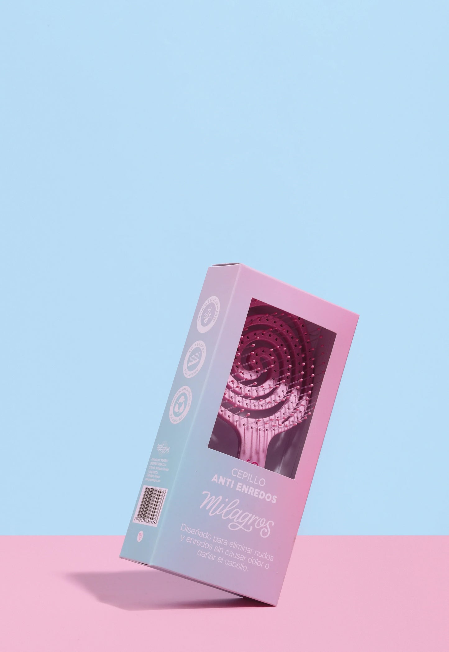 Cepillo Anti Enredo y Masajeador Capilar 2 en 1 Rosado