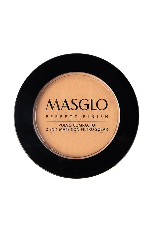 PERFECT FINISH - POLVO COMPACTO 2 EN 1 CON FILTRO SOLAR MASGLO COSMETICS 10 GR - GAMA MEDIANO 2